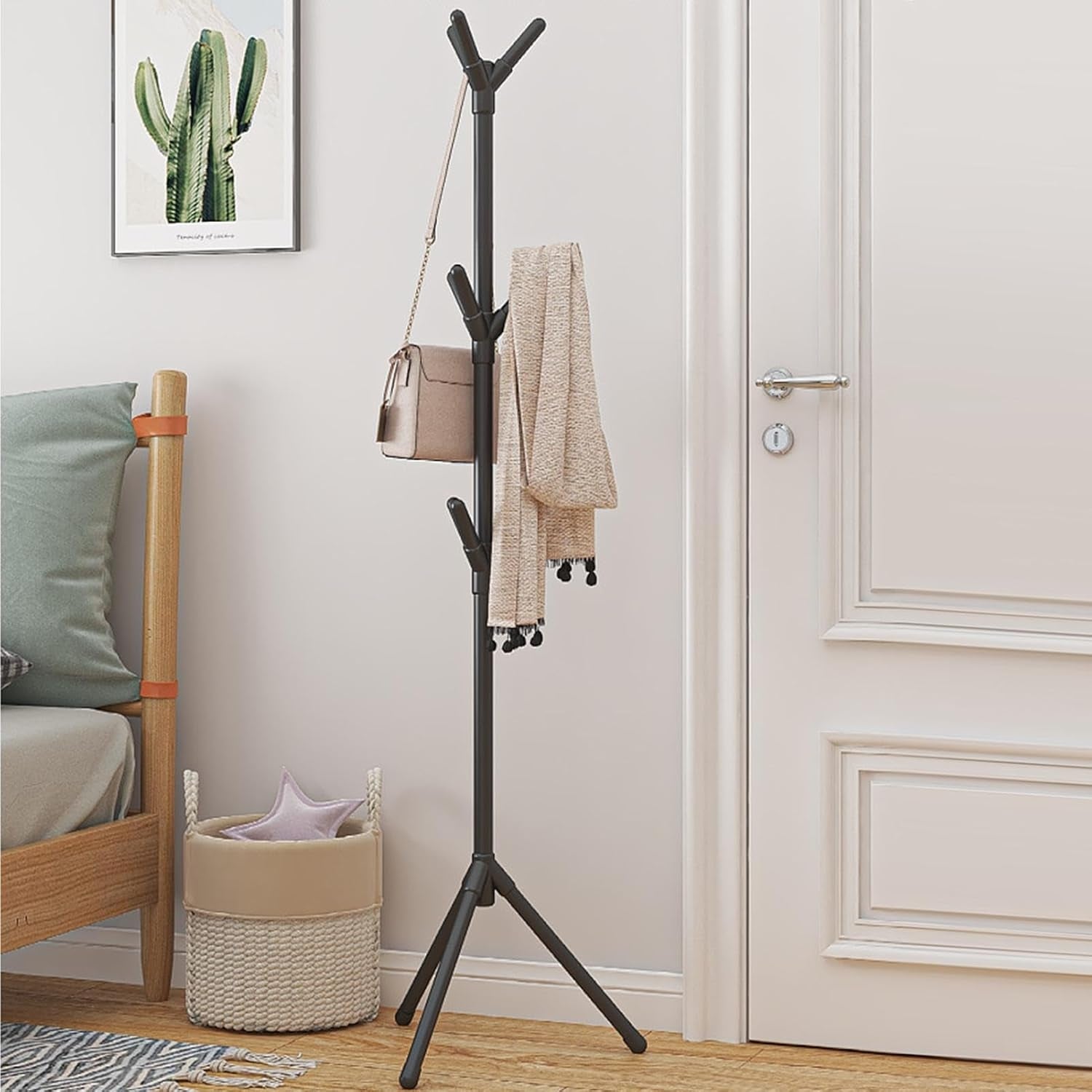 Pastatoma drabužių kabykla su kabliukais (170 cm)