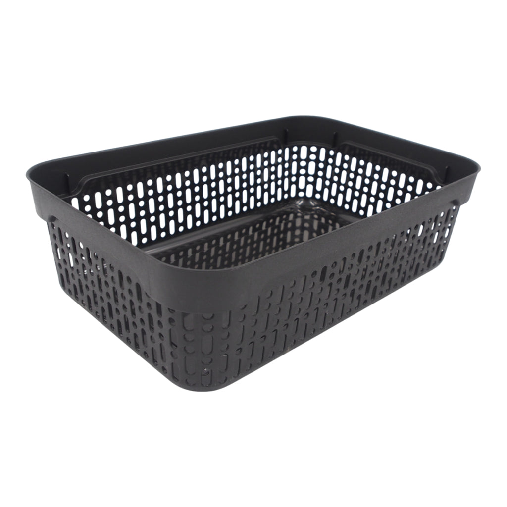 Plastikinė dėžė su dangčiu 40×30×13 cm JUODA