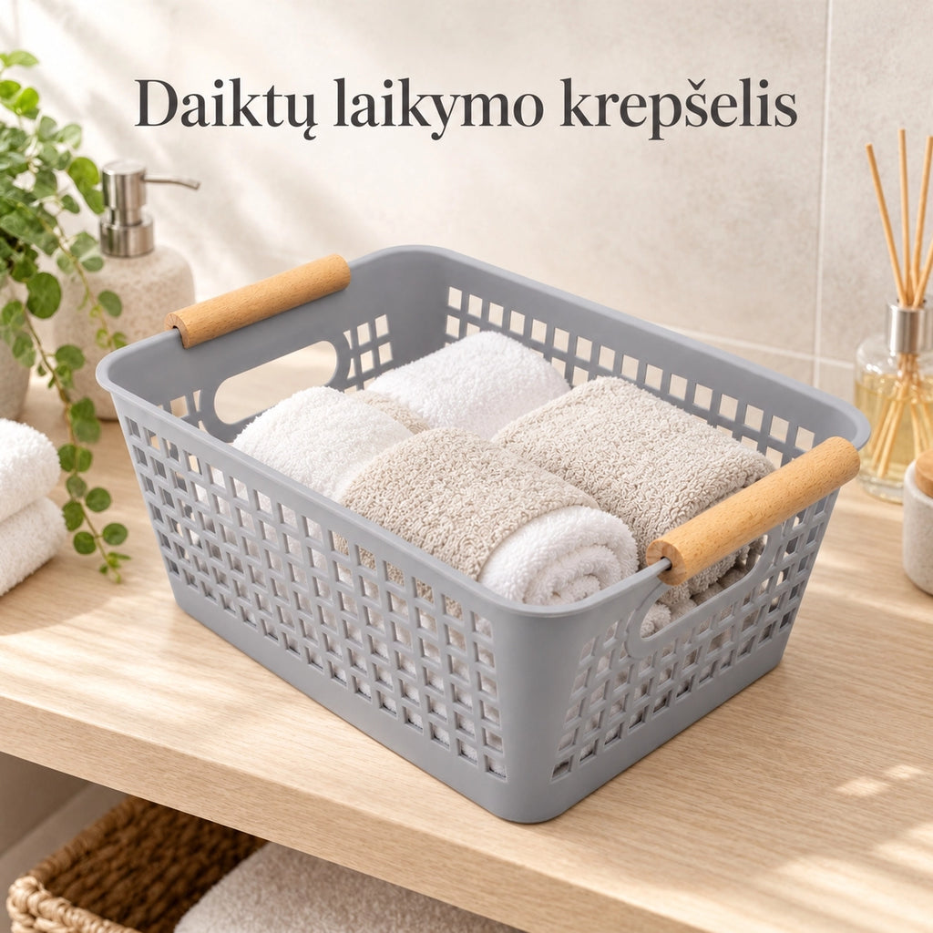 Plastikinis daiktų laikymo krepšys su rankenomis TR2365A