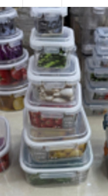 Plastikinių maisto laikymo indų rinkinys su dangčiais (6 vnt.) TR2358B