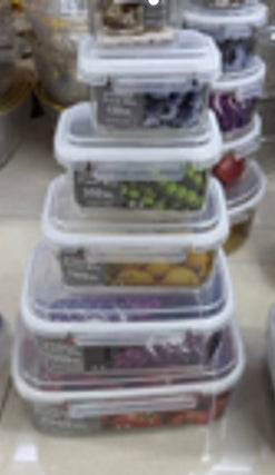 Plastikinių maisto laikymo indų rinkinys su dangčiais (6 vnt.) TR2358C