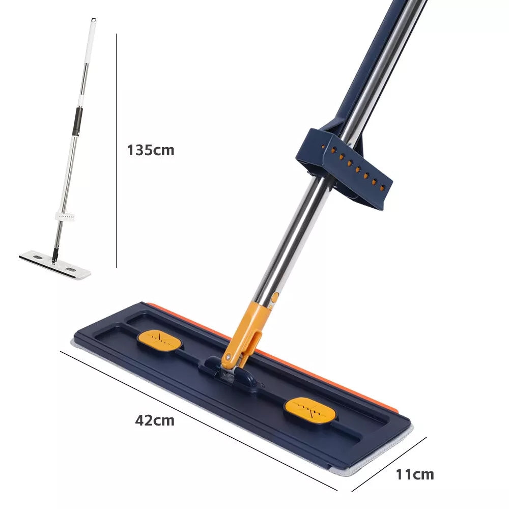 Plokščias grindų šluostės rinkinys su vandens išspaudimo sistema