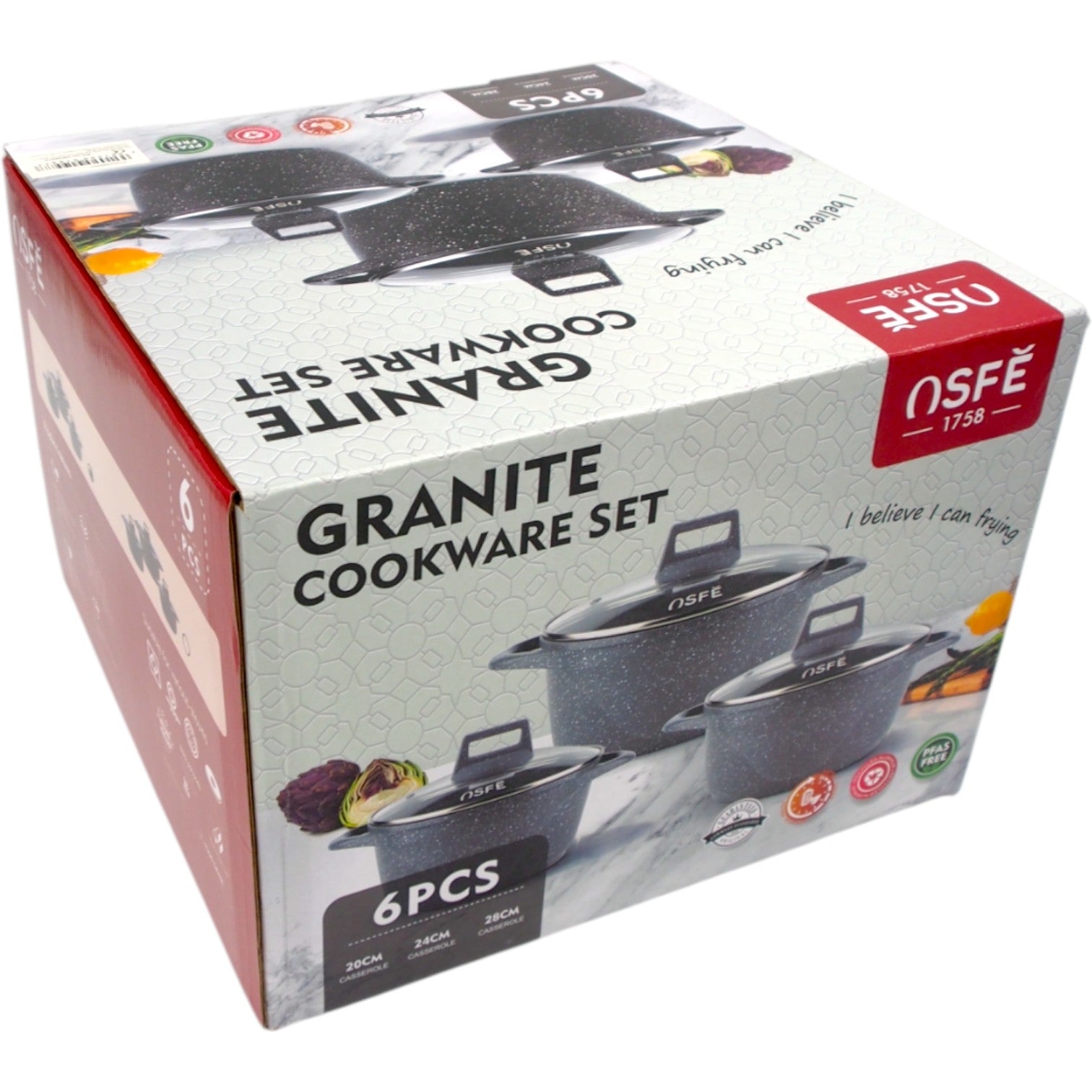 OSFÉ 1758 granito puodų rinkinys, 6 vnt.