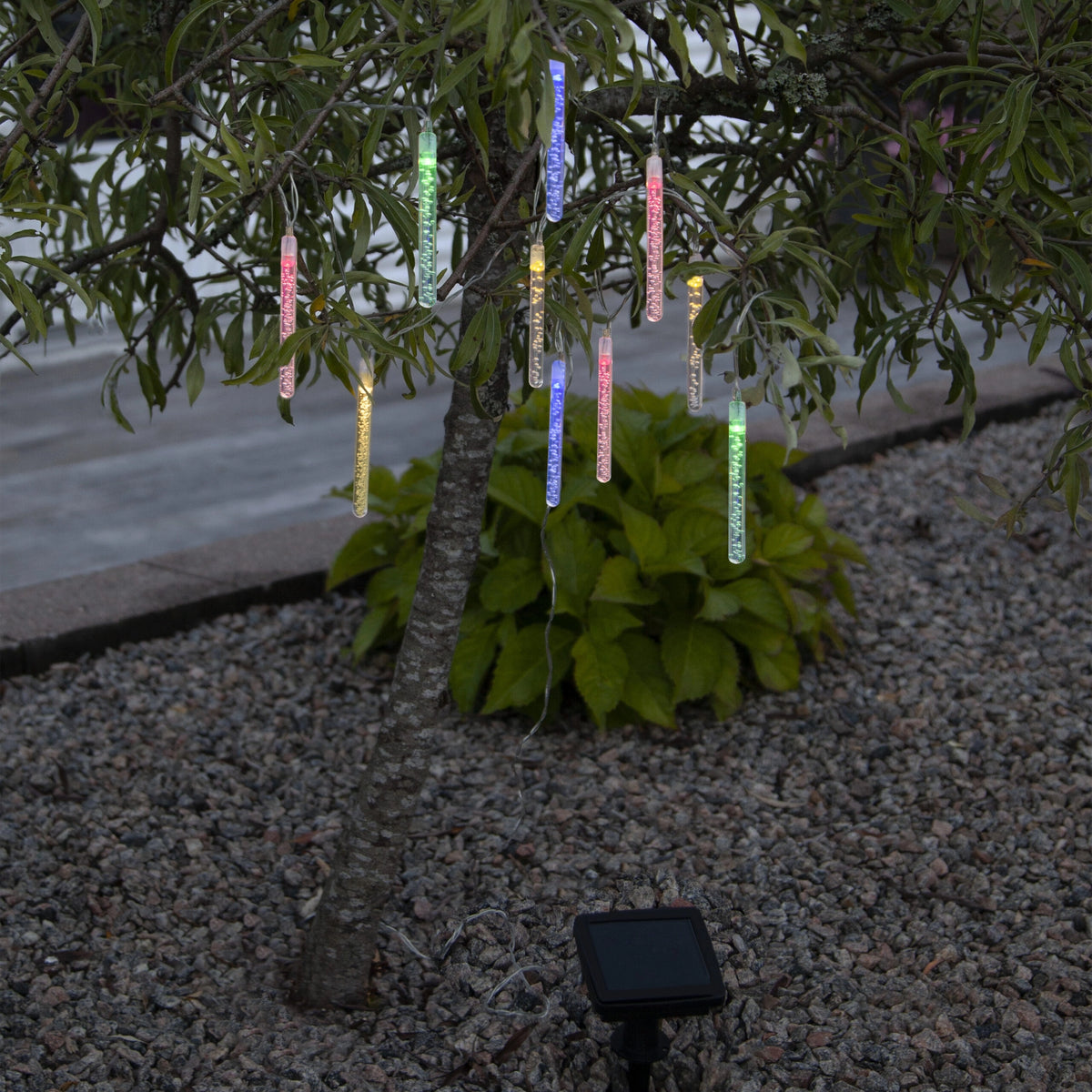 saulės energijos LED girlianda „bubbly“, 10 LED, 180 cm, įvairiaspalvė