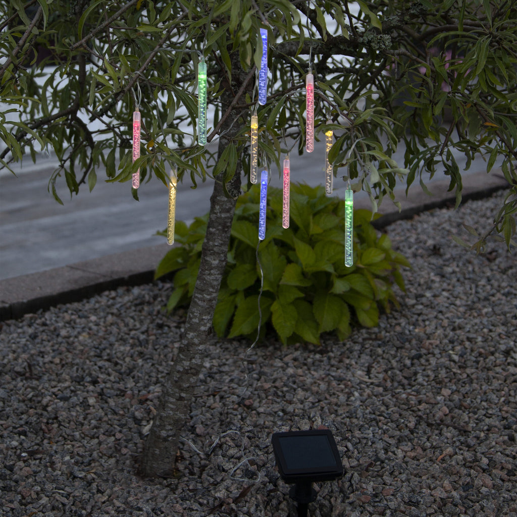 saulės energijos LED girlianda „bubbly“, 10 LED, 180 cm, įvairiaspalvė