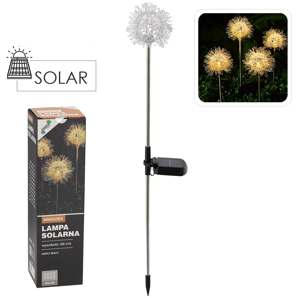 Saulės lempa „Kiaulpienė“ – LED, šiltai balta šviesa, 68 cm