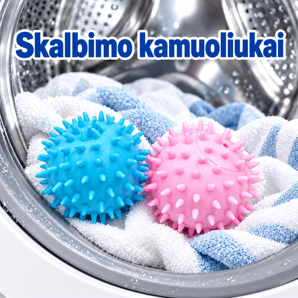 Skalbimo kamuoliukai plaukams ir pūkams surinkti, 2 vnt.