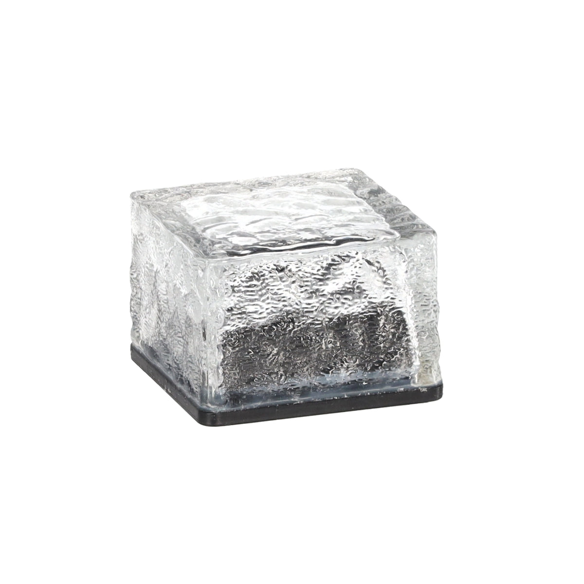 Stiklinė saulės lempa – kubas 7 × 7 × 5 cm, šaltai balta LED