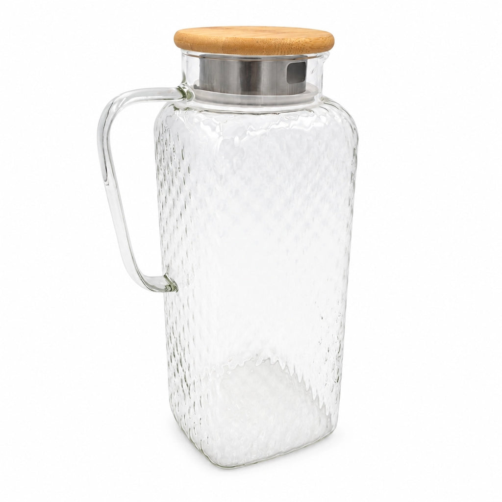 Stiklinis ąsotis su bambukiniu dangteliu 1800 ml
