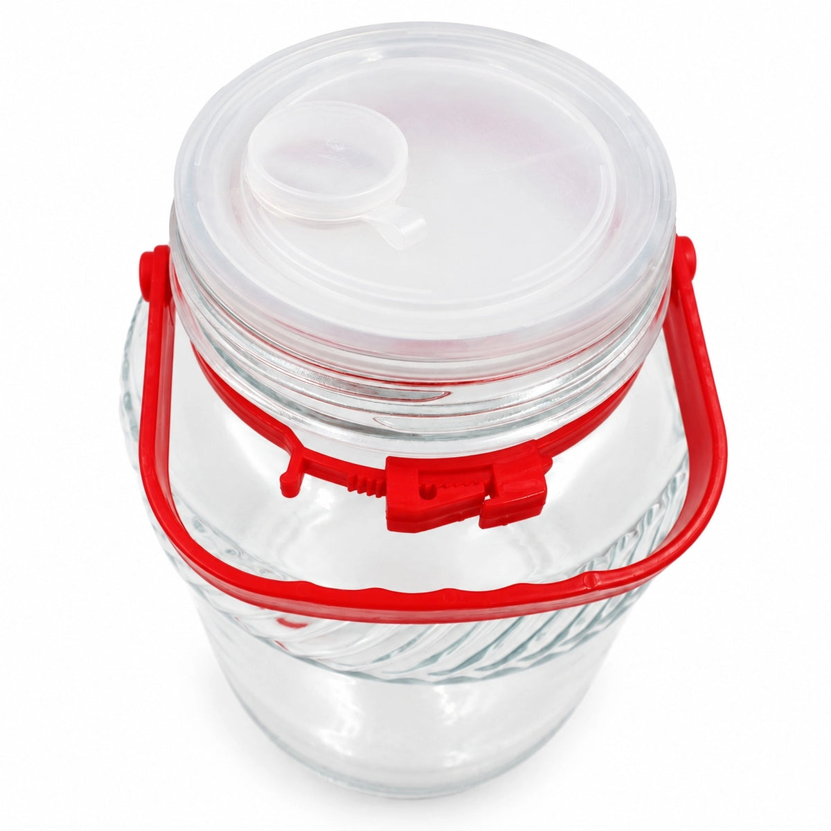 Stiklinis stiklainis su dangteliu ir rankena, 5 l