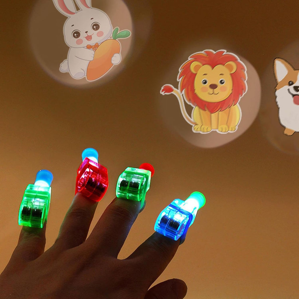 Šviečiantys LED pirštų žaislai vaikams – 10 vnt. rinkinys