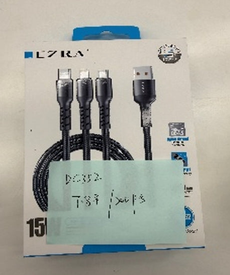 Universalus 3 viename įkrovimo laidas EZRA DC302 15 W
