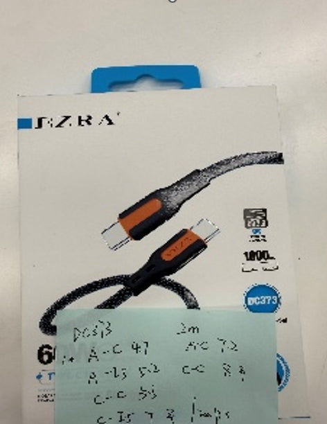 USB-C–USB-C greitojo įkrovimo laidas EZRA DC373 60 W, 1 m