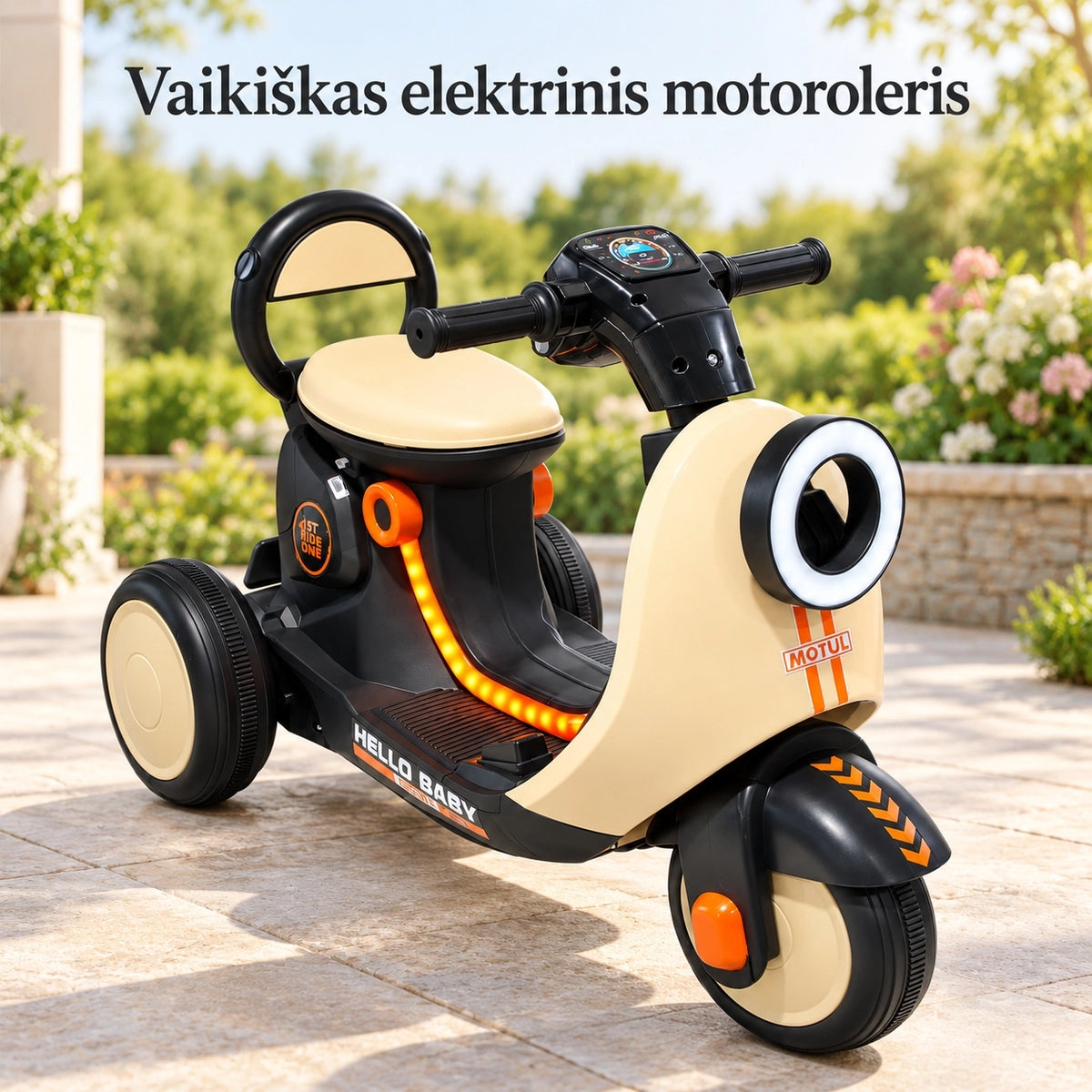 Vaikiškas įkraunamas triratis motociklas