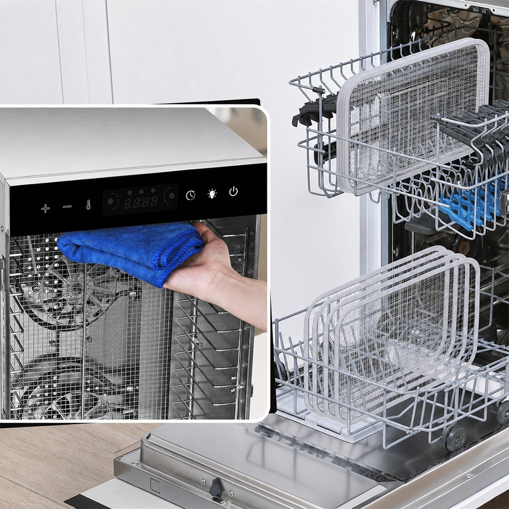 Vaisių ir maisto džiovyklė 800 W, 12 padėklų, nerūdijančio plieno korpusas